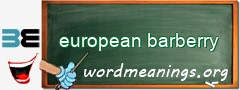 WordMeaning blackboard for european barberry